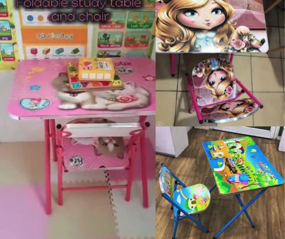 Mesa y Silla Plegable Para Niños